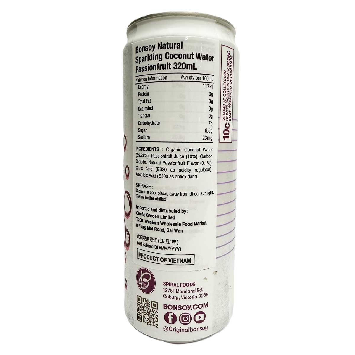 BONSOY Sparkling Coco Water Passionfruit Flv