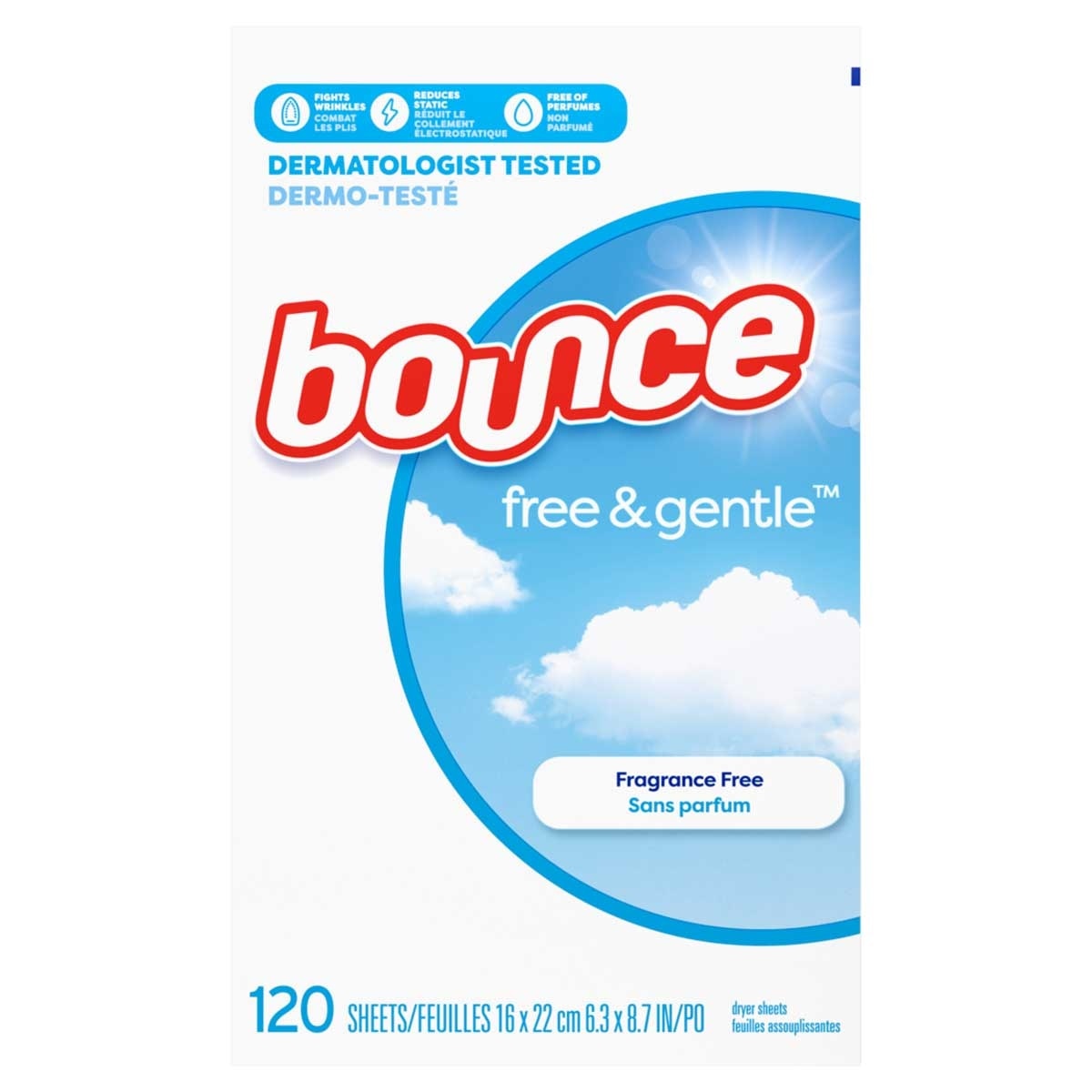 BOUNCE Softener Dryer Sheet Free & Gentle ( U S Imported)