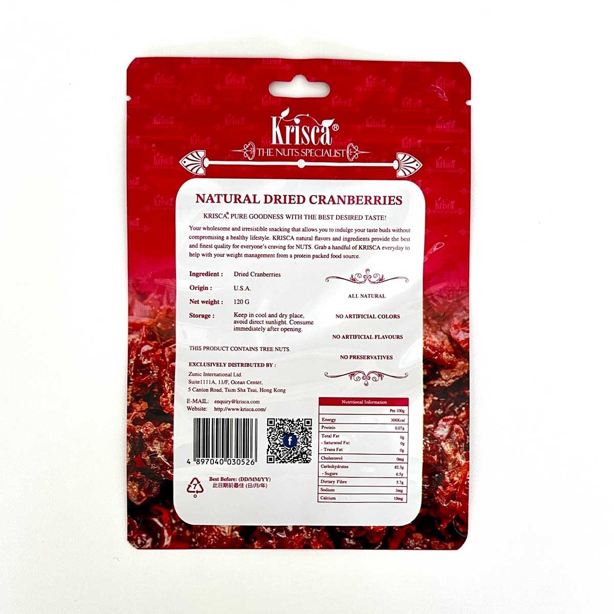 KRISCA Natural Dried Cranberries