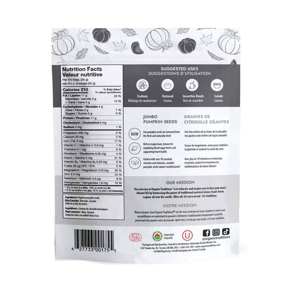 ORGANIC TRADITIONS Organic Jumbo Pumpkin Seeds