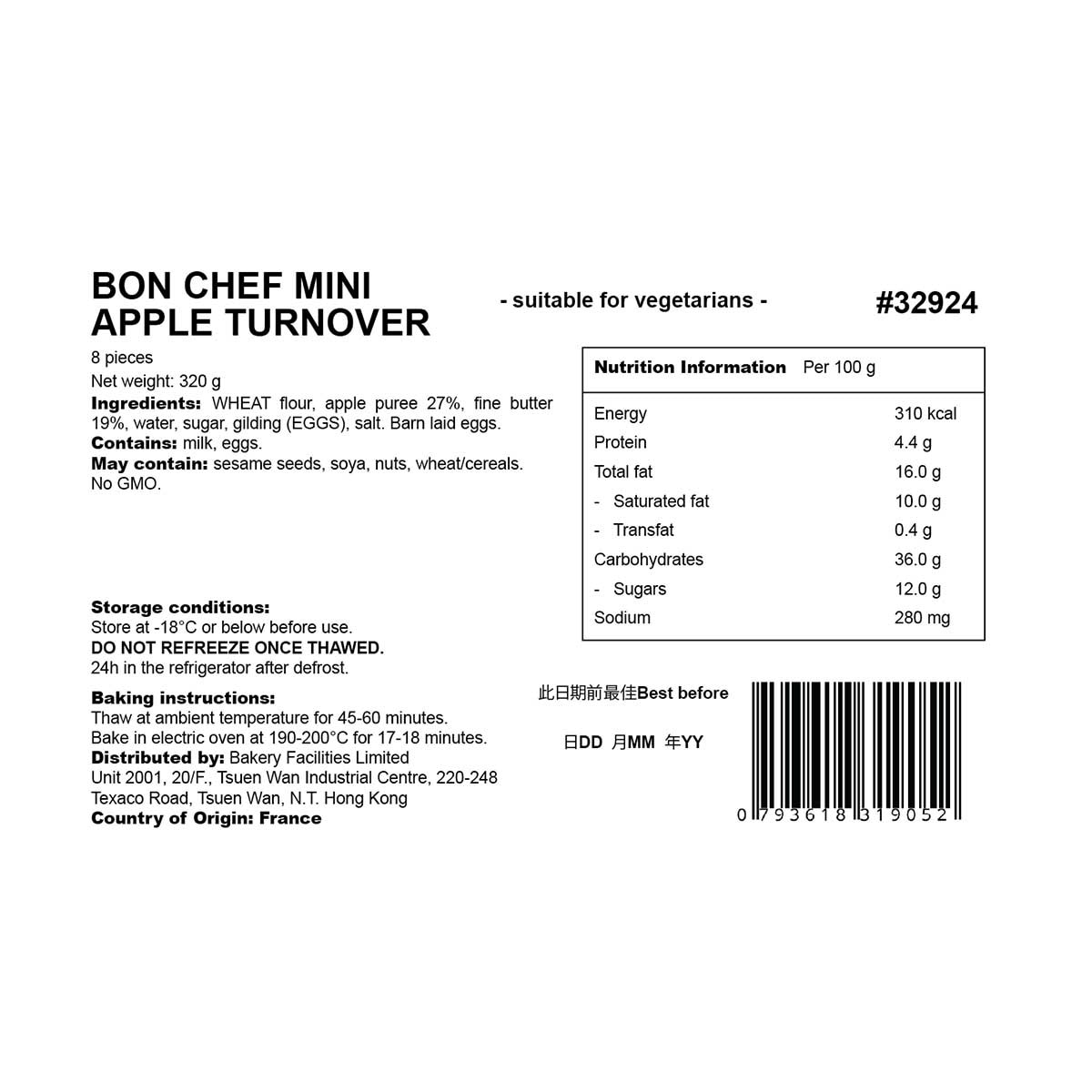 BON CHEF Mini Apple Turnovers