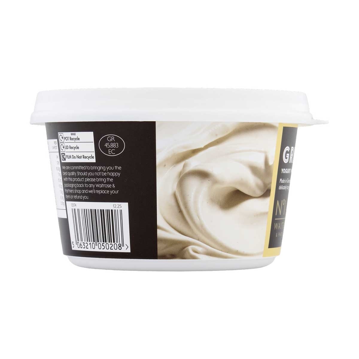 WAITROSE N1 Greek Yogurt With Vanilla