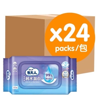 包大人 - 包大人加厚型純水濕巾80s (免冲洗沐浴, 換片濕巾, 臥床濕巾) (優惠裝24包)