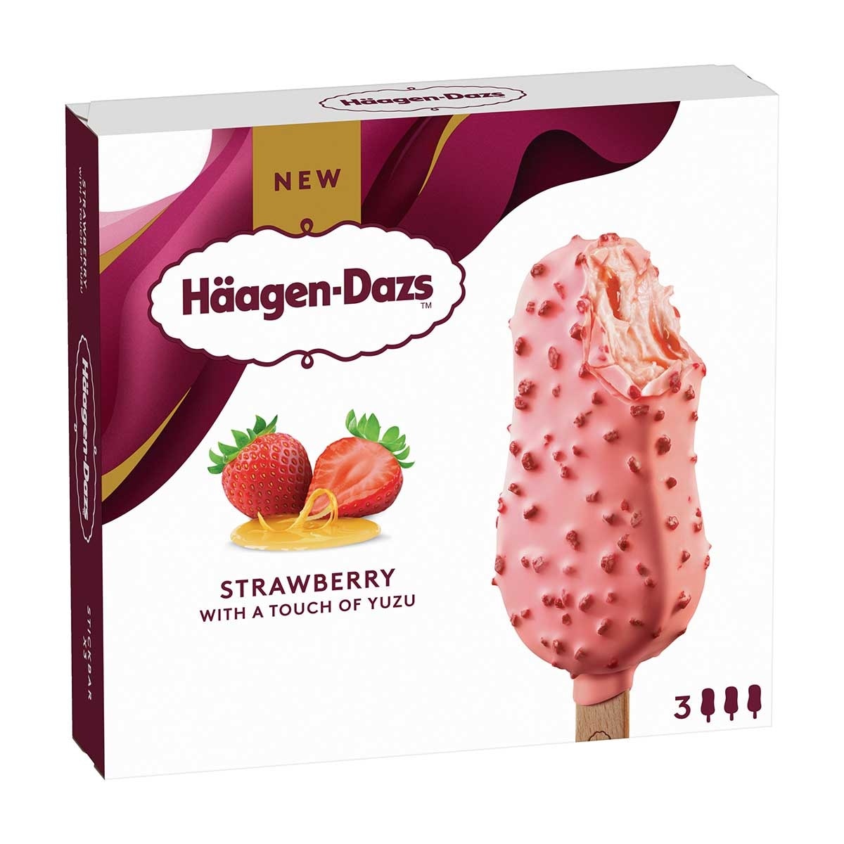 哈根達斯 士多啤梨柚子脆皮雪糕批３支裝