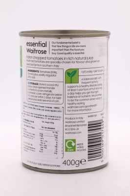 ESSENTIAL WAITROSE Chopped Tomatoes In Natl Juice