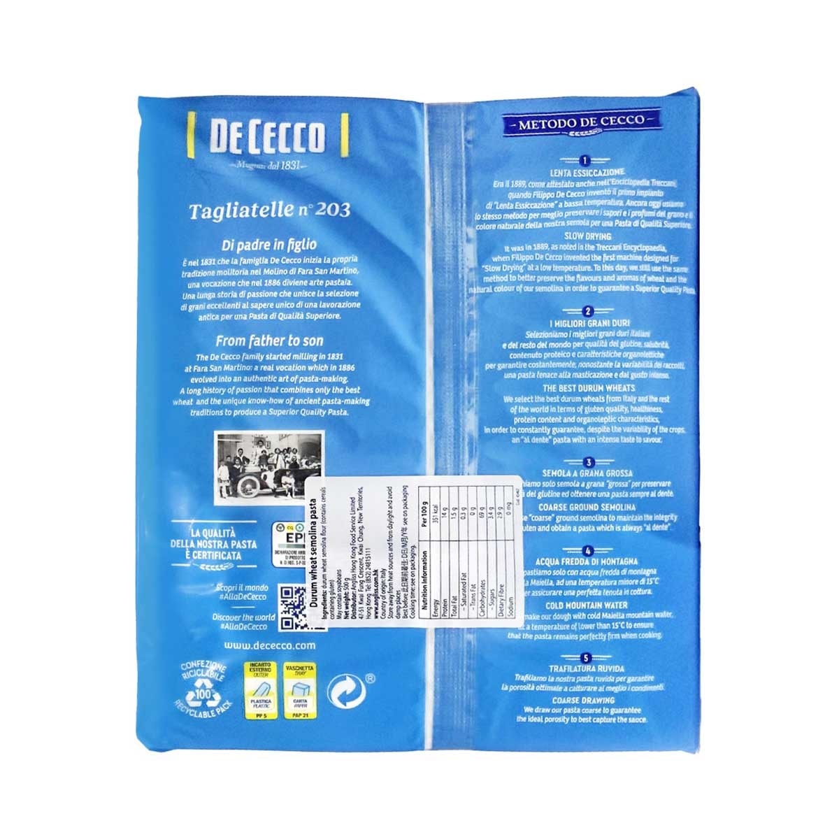 DE CECCO Tagliatelle