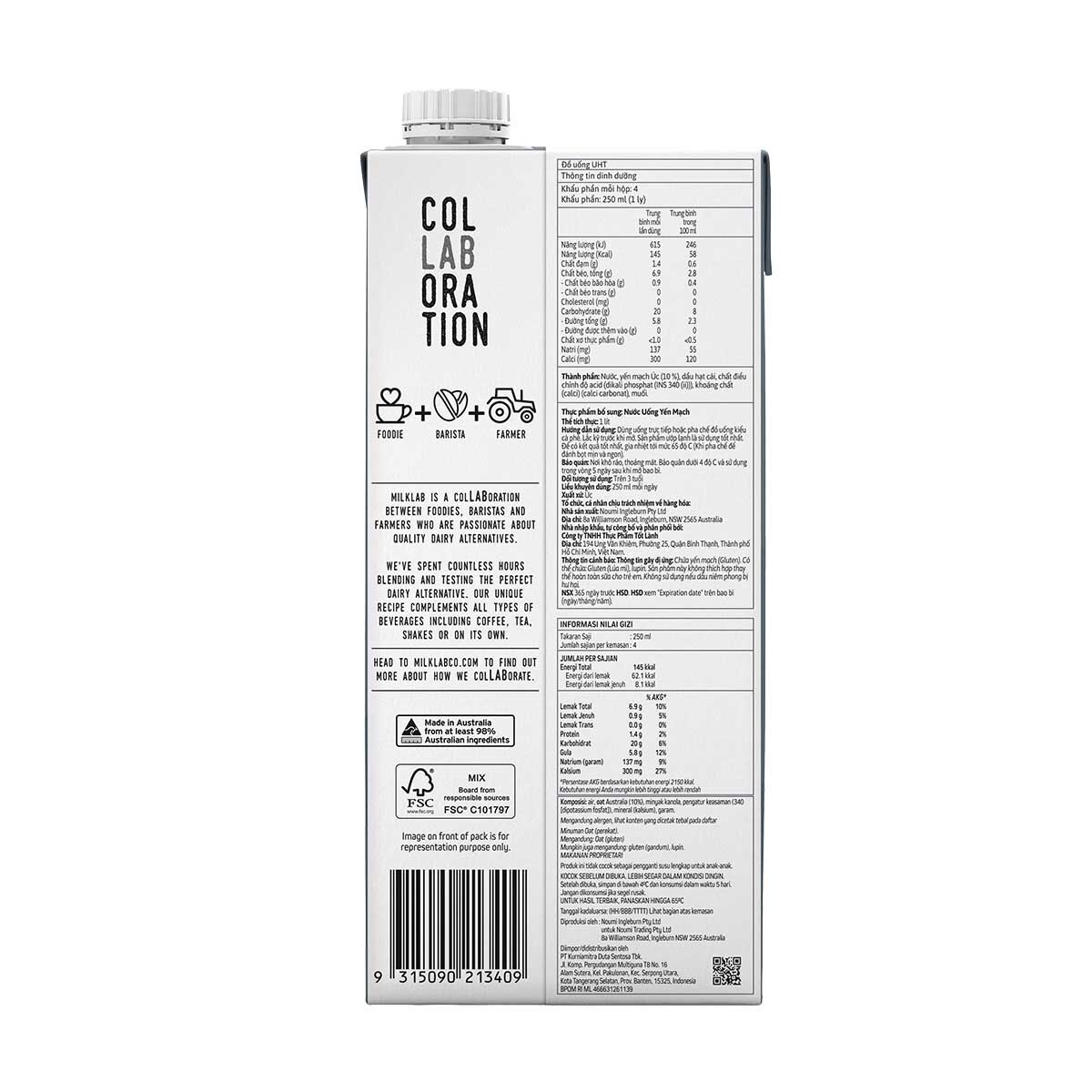 MILK LAB Milk Lab Oat Milk 1l