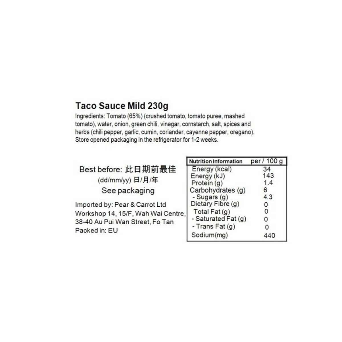 SANTA MARIA Taco Sauce Mild