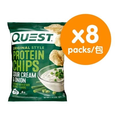 QUEST - 原始風格酸忌廉洋蔥味蛋白脆片(8件裝)