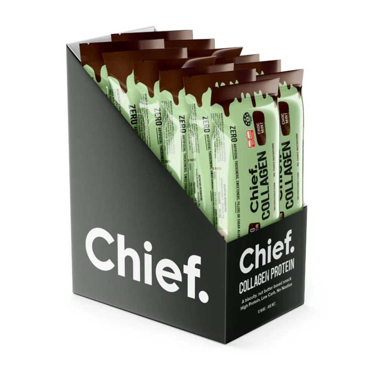 CHIEF. Collagen Bar Chocolate Mint 45g (12 Packs) image