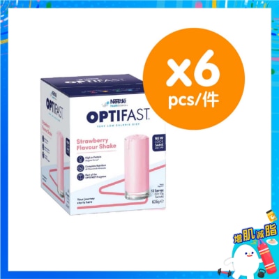 雀巢 Ｏｐｔｉｆａｓｔ瘦身代餐奶昔 草莓 １２包（６件）(蛋白奶昔) image