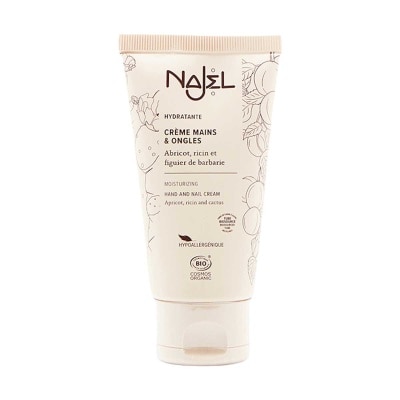 NAJEL - Organic Moisturizing Hand And Nail Cream Apricot, Castor Oil And Prickly Pear