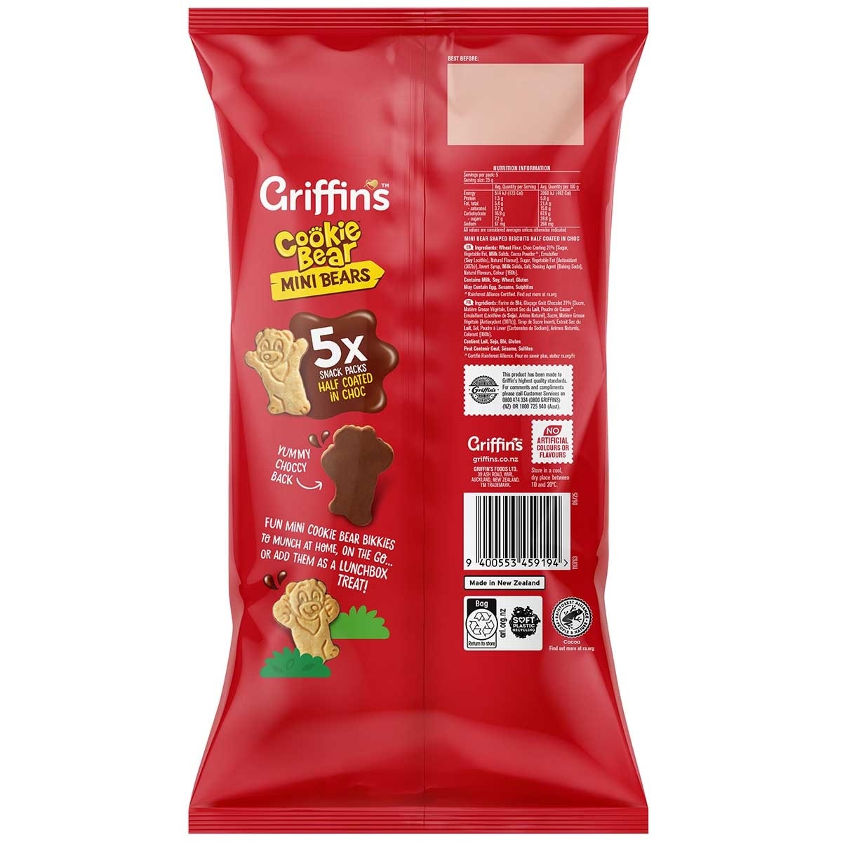 GRIFFIN'S Mini Bears Choc Biscuit -multipack