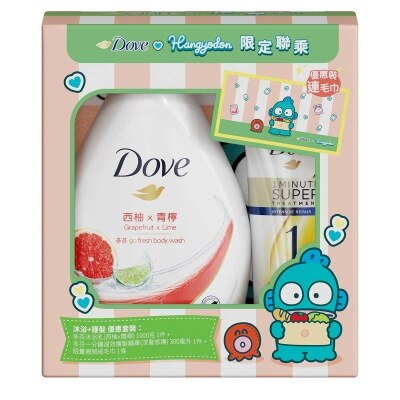 多芬 多芬清爽系列沐浴乳護髮精華套裝連贈品 (1000克+300毫升+贈品)