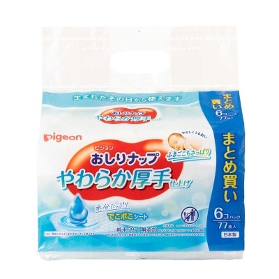 PIGEON貝親 嬰兒水潤潔膚巾補充裝80片 X 6包 image