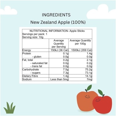 NATURKIDZ Fruit Dried Apple Sticks