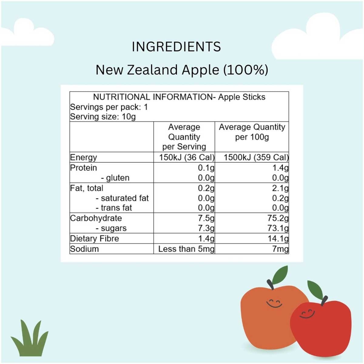 NATURKIDZ Fruit Dried Apple Sticks