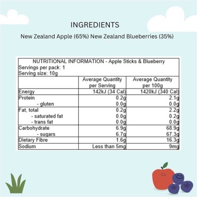 NATURKIDZ Fruit Dried Apple And Blueberry
