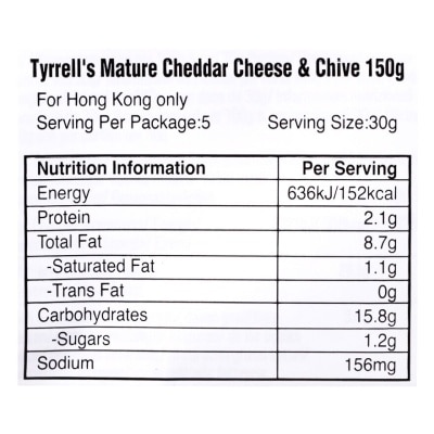 TYRRELLS Mature Cheddar & Chives Chips