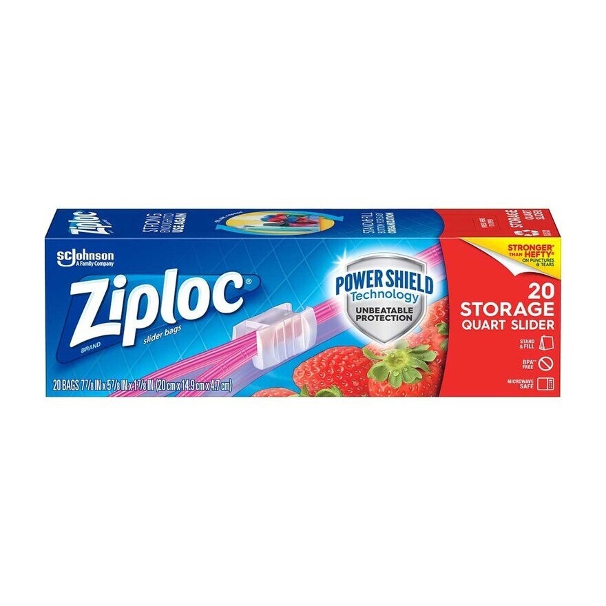 ZIPLOC Easy Zipper Storage Bag Quart 20's