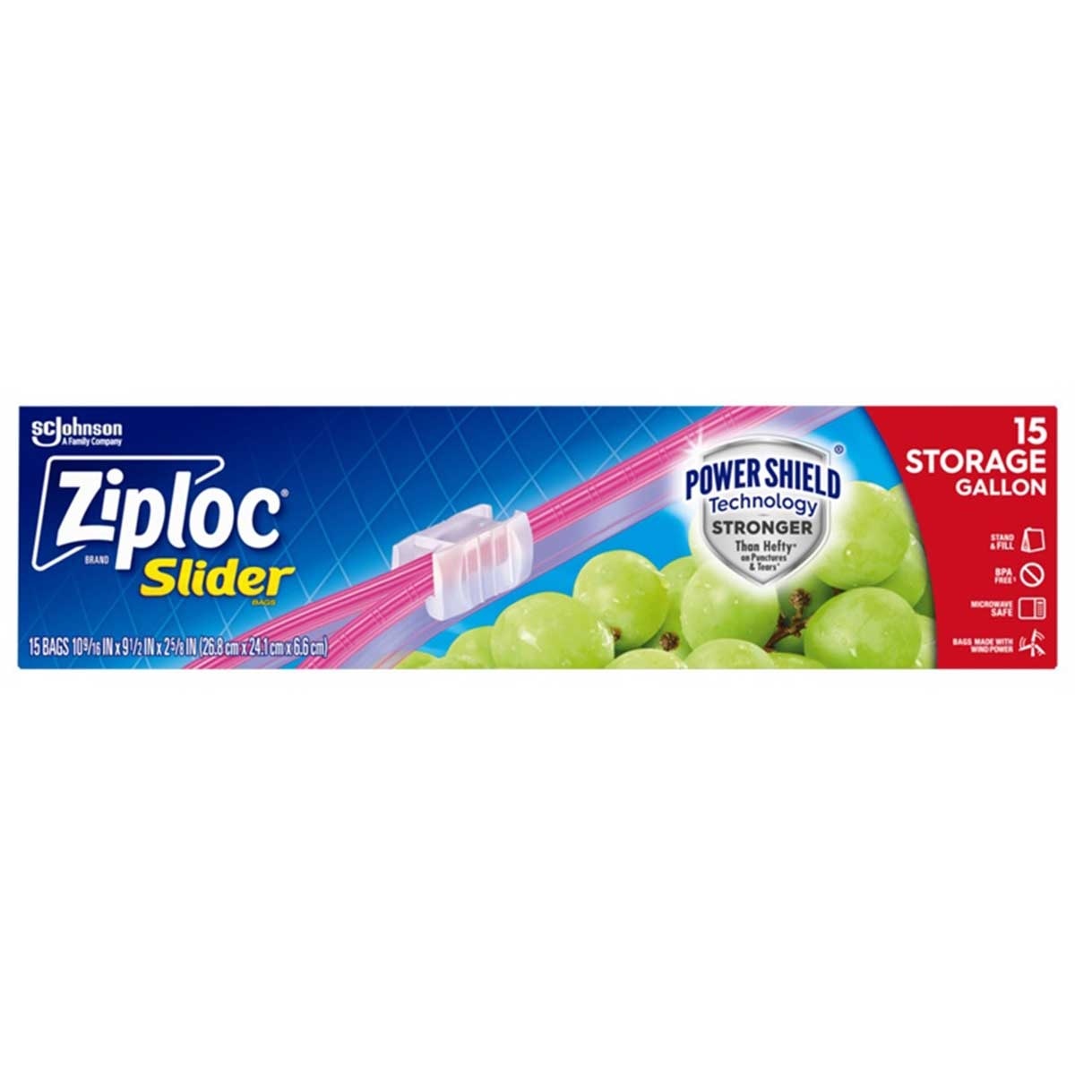 ZIPLOC Easy Zipper Storage Bag Gallon 15's