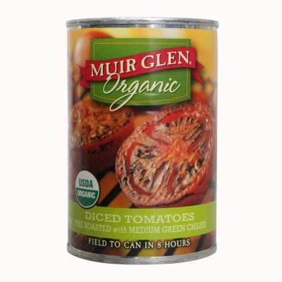 MUIR GLEN Diced Tomatoes W/gree Chilles