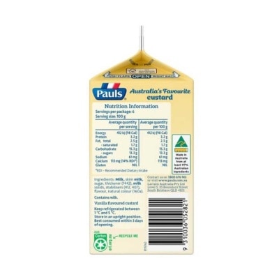 PAULS Vanilla Flv Custard (chilled 0-4°c)