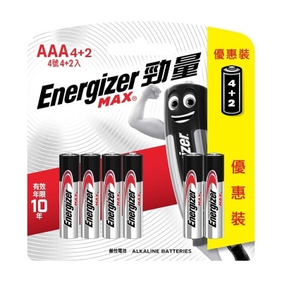 勁量 鹼性電芯ＡＡＡ４＋２粒裝