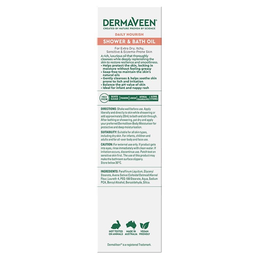DERMAVEEN Dermaveen Shower And Bath Oil 500ml