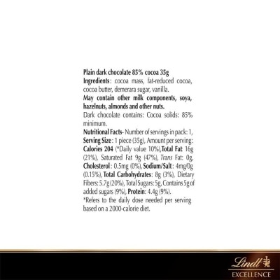 LINDT Excellence  Dark 85pct 35g