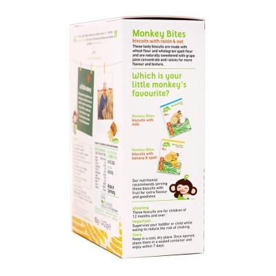 LITTLE FREDDIE Organic Monkey Bites Biscuits With Raisin & Oat (4x20g)