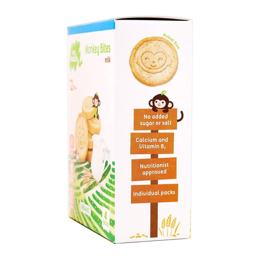 LITTLE FREDDIE Organic Monkey Bites Biscuits With Banana & Spelt (4x20g)