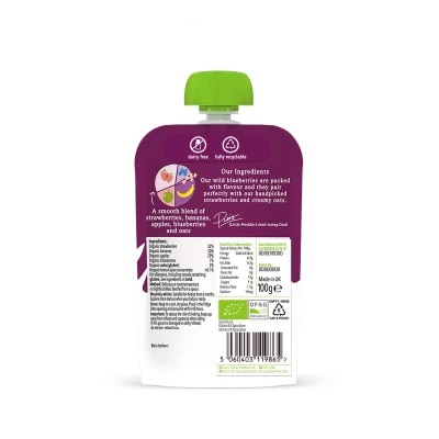 LITTLE FREDDIE Organic Juicy Strawberries, Blueberries & Oats (100g)