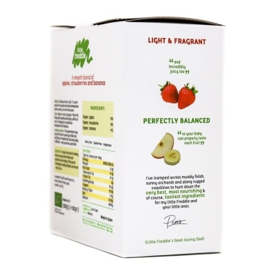 LITTLE FREDDIE Organic Fragrant Strawberries, Bananas & Apples (100g X 5 Packs)