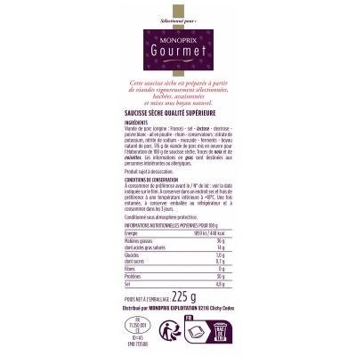 MONOPRIX Curved Dry Sausage