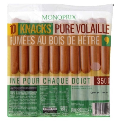 MONOPRIX 10 Pure Poultry Knacks