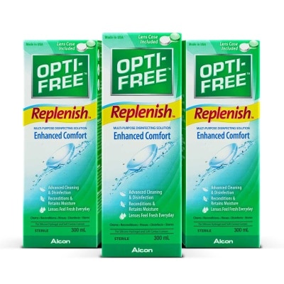 ALCON Alcon Opti-free Replenish Multi-purpose Disinfecting Solution 300ml X 3 Bottles