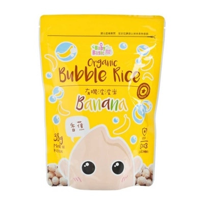 BABY BASIC Organic Bubble Rice Banana 38g