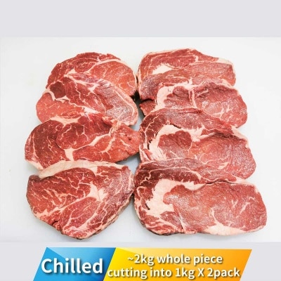 COORONG Chilled Black Angus Ribeye - 100 Days Grain Fed 1kg X 2 Pk [australia](chilled 0-4°c) (*supplier Direct. Buy Over $550, Free Delivery)