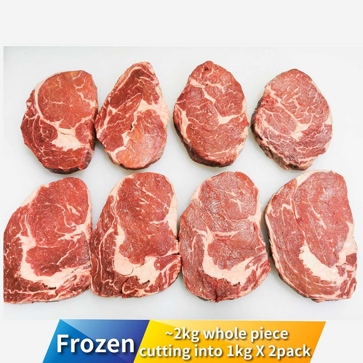 COORONG Frozen Black Angus Ribeye - 100 Days Grain Fed 1kg X 2 Pk [australia](frozen -18°c) (*supplier Direct. Buy Over $550, Free Delivery)