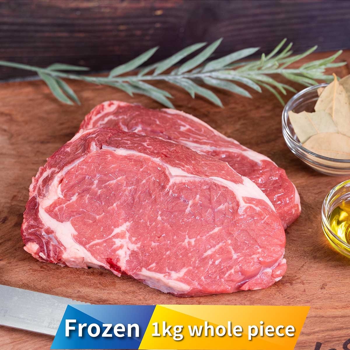 OMUGI Frozen "omugi" Ribeye - 100 Days Grain Fed 1kg  [australia](frozen -18°c) (*supplier Direct. Buy Over $550, Free Delivery)