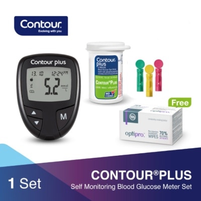 CONTOUR Contour®plus Self Monitoring Blood Glucose Meter Set (with Free Gift)