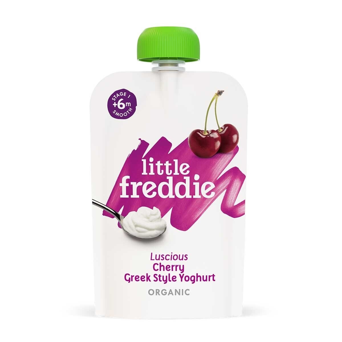 LITTLE FREDDIE Organic Creamy Cherry Greek Style Yoghurt