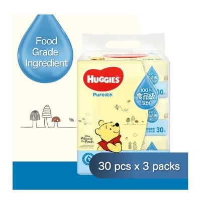 HUGGIES Pure Water Baby Wipes 30s X 3