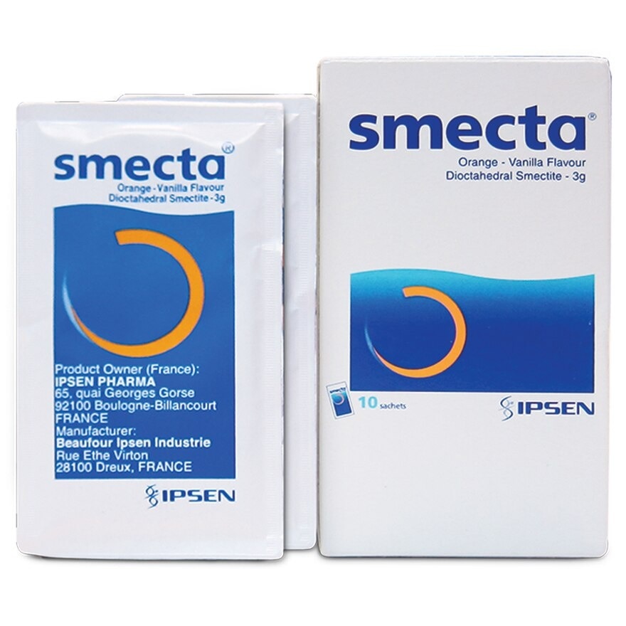 IPSEN Smecta® Dicoctahedral Smectite-3g (orange-vanila Flavour)-10 Sachets