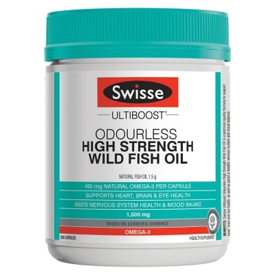 SWISSE - Swisse Ultiboost Odourless High Strength Wild Fish Oil 200 Capsules