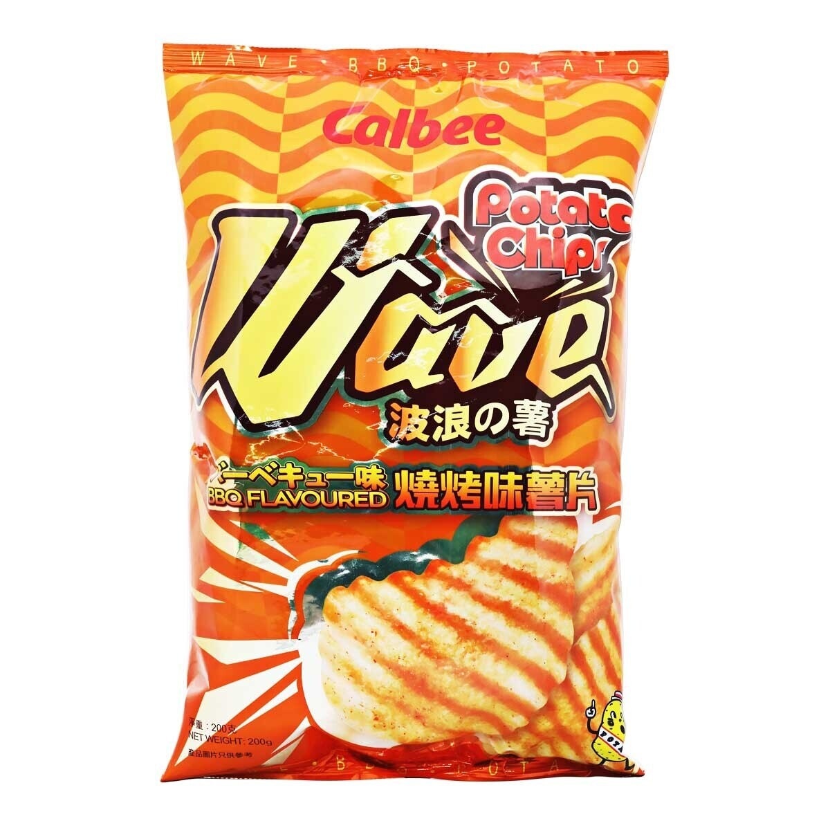 CALBEE Calbee Bbq Flavoured Potato Chips  Wave Cut Potato Chips 200g