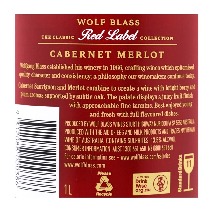 Wolf Blass Red Label Cab Merlot