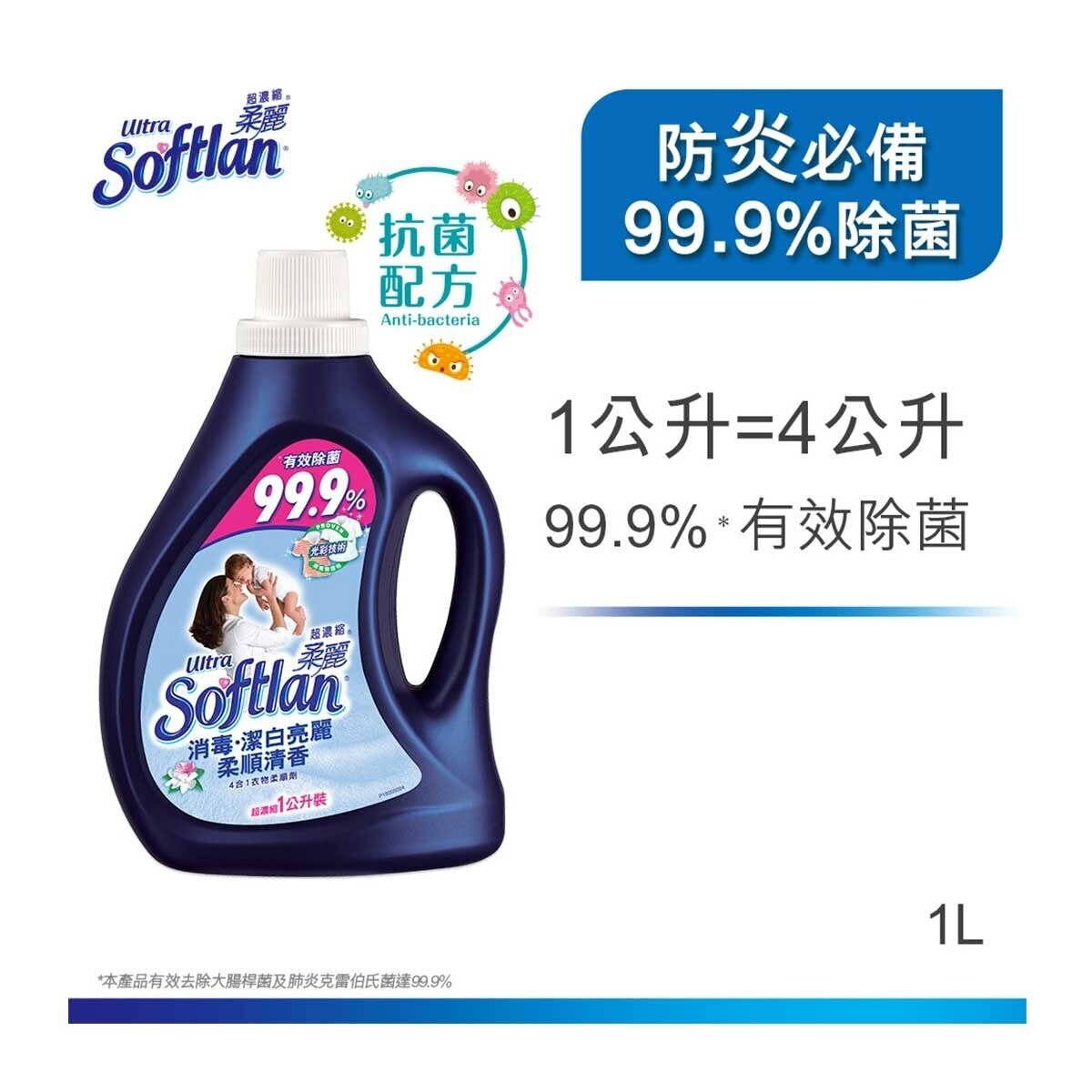 ULTRA SOFTLAN Ultra Concentrated Antibacterial Fabric Softener 99.9% Disinfect (lasting Brilliance)