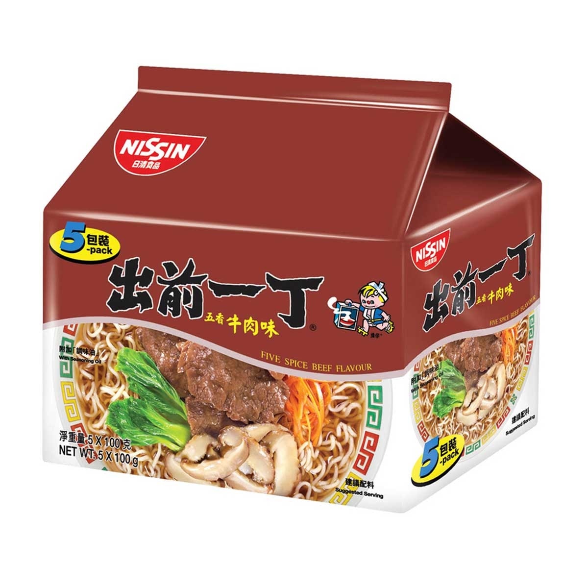 出前一丁 即食麵-五香牛肉味即食麵五包裝